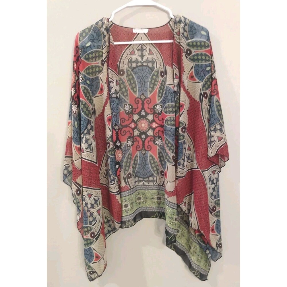 Pamela K Designs Sheer Lightweight Shawl Wrap Floral Design Women's One Size